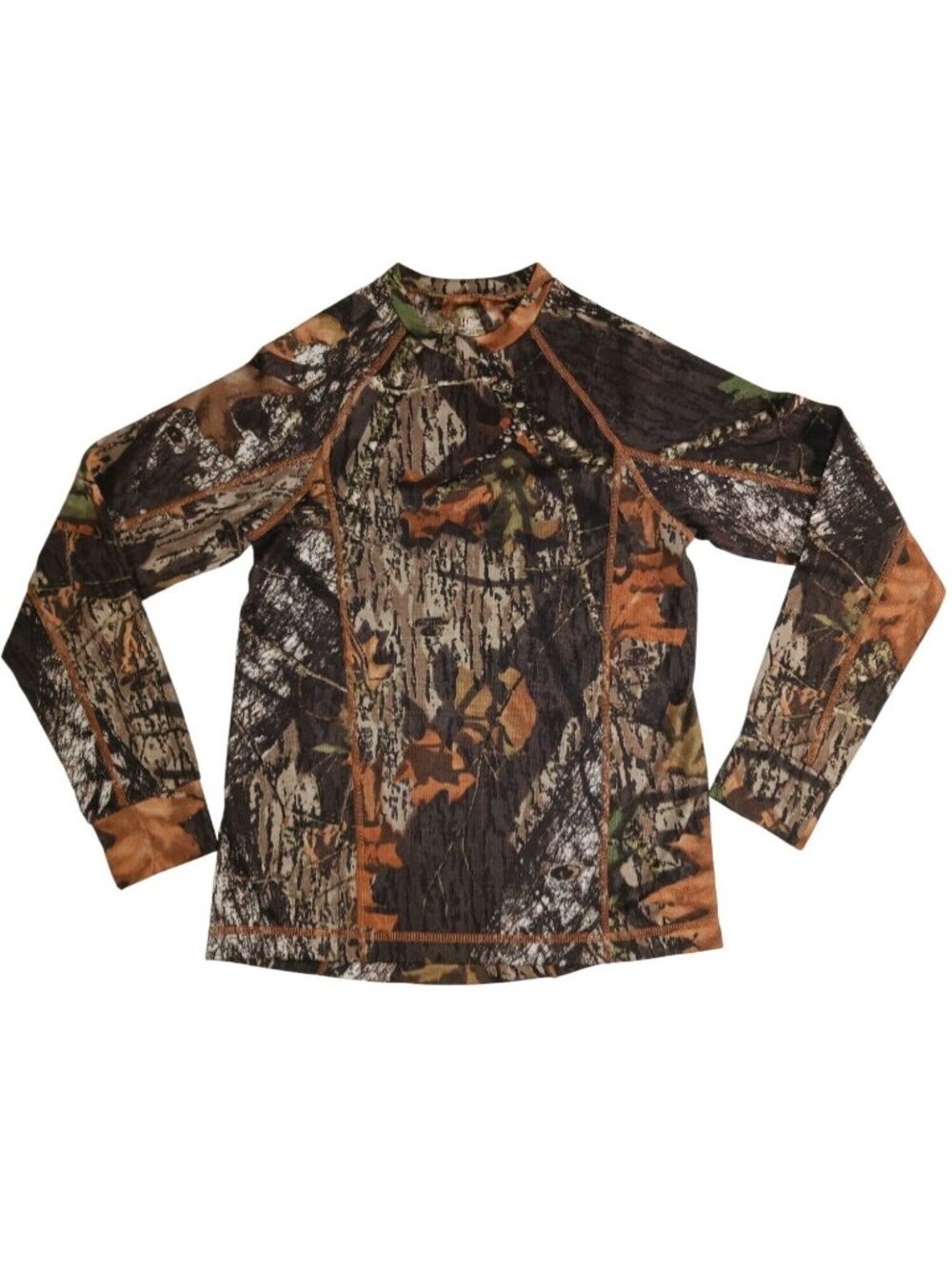 LL Bean Mens S Mossy Oak Camo Hunting Shirt Base Layer Top Thumb Hole Cuffs